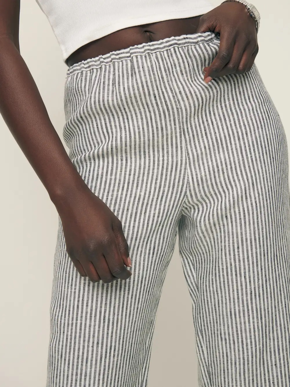 Reformation 100% linen remi cropped pants
